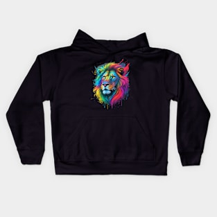 Colorful Lion Art Kids Hoodie